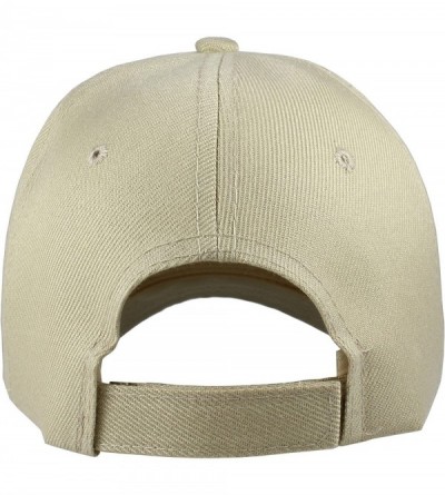 Baseball Caps Plain Blank Baseball Caps Adjustable Back Strap Wholesale Lot 6 Pack - Khaki - CH180Z0HQTD $21.96