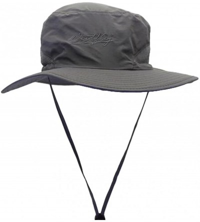 Sun Hats Outdoor Soft Outdoor Fishing Hiking Sun Cap Soft Bucket Mesh Unisex Boonie Hat - Dark Gray - CA182EW4ODE $30.64