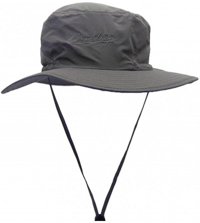 Sun Hats Outdoor Soft Outdoor Fishing Hiking Sun Cap Soft Bucket Mesh Unisex Boonie Hat - Dark Gray - CA182EW4ODE $12.11