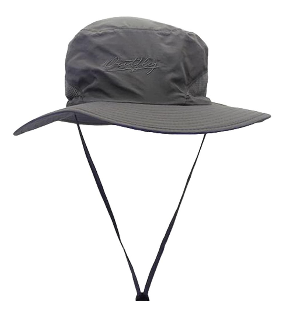 Sun Hats Outdoor Soft Outdoor Fishing Hiking Sun Cap Soft Bucket Mesh Unisex Boonie Hat - Dark Gray - CA182EW4ODE $12.11