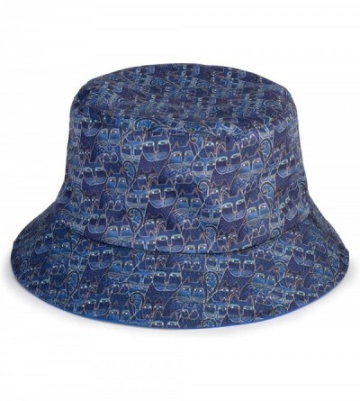 Bucket Hats Reversible Bucket Hat - Indigo Cats - CZ18OE59GMC $63.91