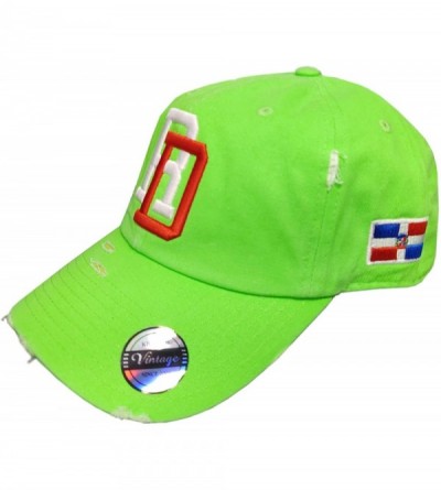 Baseball Caps Adjustable Vintage Cap Dominican Republic RD and Shield - Neon Green Rd - C018X5T4UXM $29.30