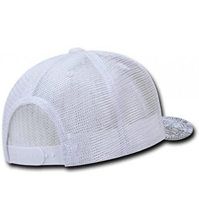 Baseball Caps Paisley Bandana Print Flat Bill Trucker Mesh Snapback Cap - White White - CI17YRXUECK $20.34