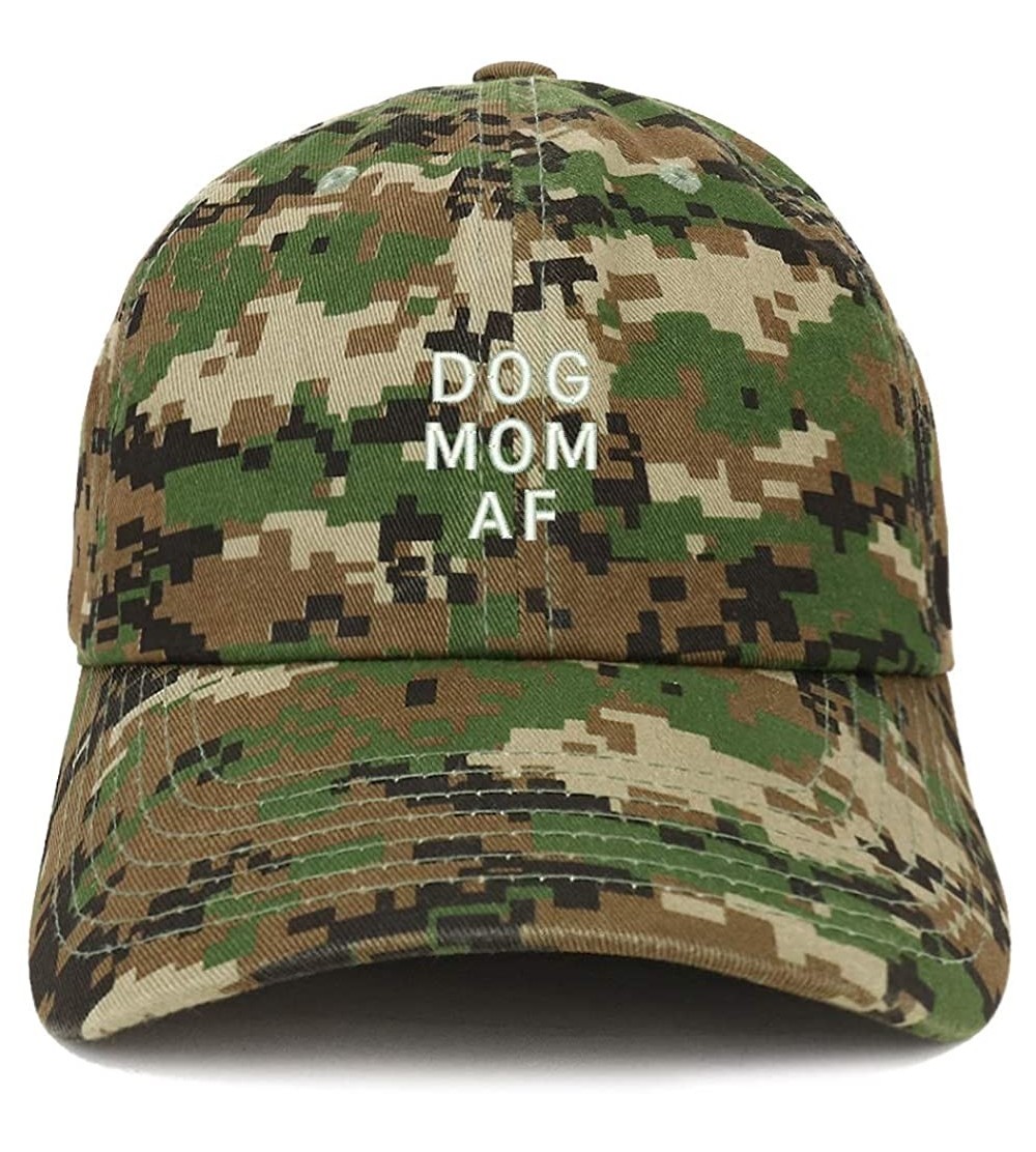 Baseball Caps Dog Mom AF Embroidered Soft Cotton Dad Hat - Digital Green Camo - CY18STDKNHC $13.68