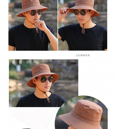 Sun Hats Outdoor Sun Cap Bucket Fishing Hats Boating Hat Sun Protective - Brown - CJ1855IDSGM $11.93