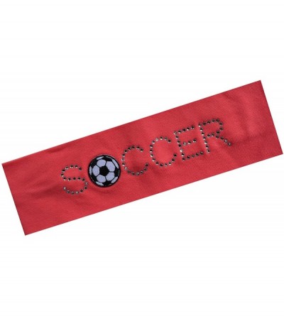 Headbands SOCCER BALL Rhinestone Cotton Stretch Headband for Girls- Teens and Adults Soccer Team Gifts - Coral - CY12JJF40XL ...