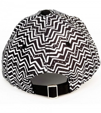 Baseball Caps Print Baseball Hat - Black & White Zig Zag - C318OCHT7T0 $25.41
