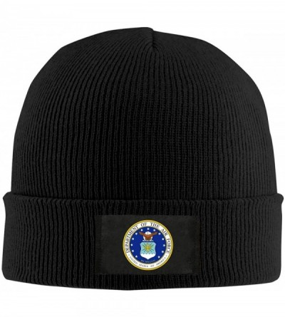 Skullies & Beanies US Air Force Unisex Warm Winter Hat Knit Beanie Skull Cap Cuff Beanie Hat Winter Hats - Black - C318ME7U85...