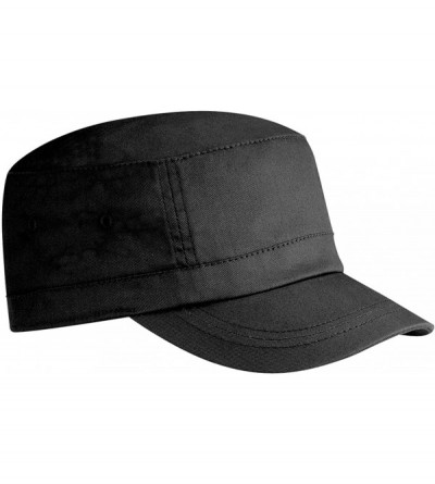 Baseball Caps Unisex Organic Cotton Army Cap - Black - CX11GPEMXZR $20.74