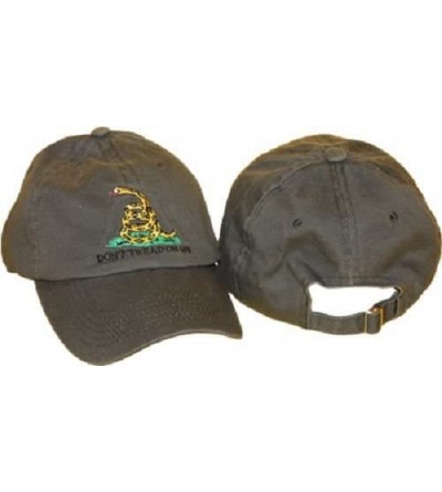 Skullies & Beanies Embroidered washed style olive green Gadsden Tea Party dont tread on me Hat Cap - CV12NH9BGO6 $20.35