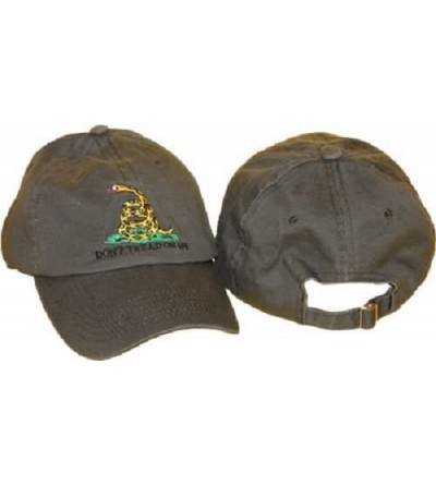 Skullies & Beanies Embroidered washed style olive green Gadsden Tea Party dont tread on me Hat Cap - CV12NH9BGO6 $10.98