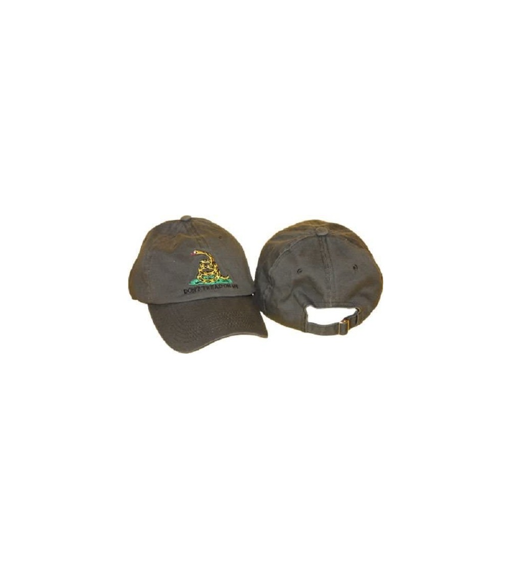 Skullies & Beanies Embroidered washed style olive green Gadsden Tea Party dont tread on me Hat Cap - CV12NH9BGO6 $10.98