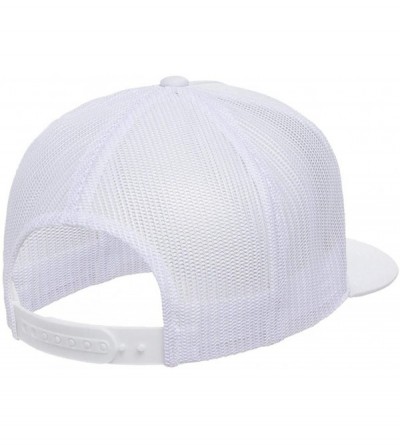 Baseball Caps Yupoong 6006 Flatbill Trucker Mesh Snapback Hat with NoSweat Hat Liner - White - CX18O809AE9 $14.31