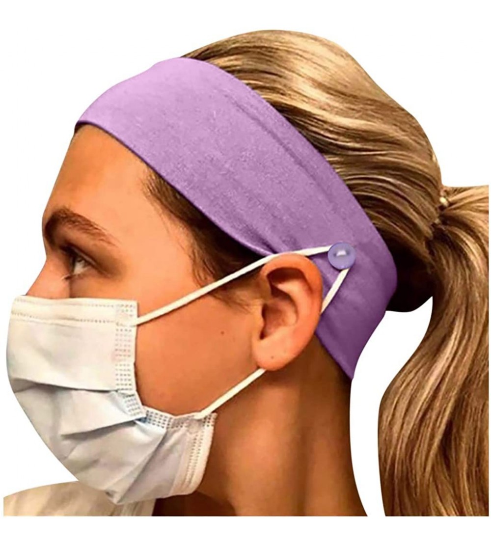 Balaclavas Button Headband for Nurses Women Men Yoga Sports Workout Turban Heawrap Face Cover Holder - Protect Your Ears - CC...