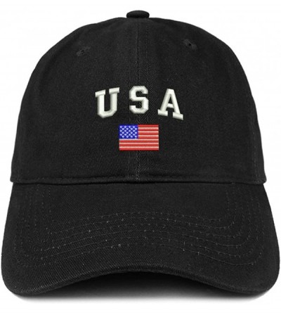 Baseball Caps American Flag and USA Embroidered Dad Hat Patriotic Cap - Black - CA12IZK84QF $33.33