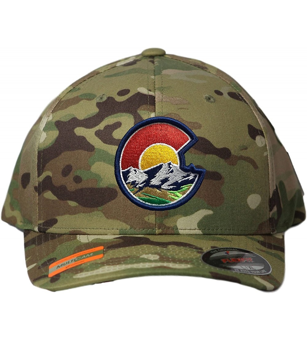 Baseball Caps Colorado Flag C Nature Flexfit 6277 Hat. Colorado Themed Curved Bill Cap - Licensed Multi Camo - CP18D8S0DN0 $2...