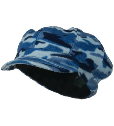 Newsboy Caps Camo Fleece Newsboy Hat - Blue - CQ18GYZ0QG4 $38.12