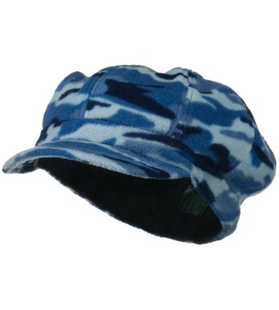 Newsboy Caps Camo Fleece Newsboy Hat - Blue - CQ18GYZ0QG4 $13.98