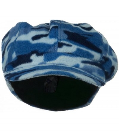 Newsboy Caps Camo Fleece Newsboy Hat - Blue - CQ18GYZ0QG4 $13.98