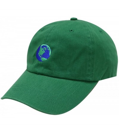 Baseball Caps Earth Cotton Baseball Dad Cap - Kelly Green - CJ17YQSN2DI $9.93