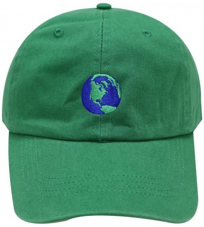 Baseball Caps Earth Cotton Baseball Dad Cap - Kelly Green - CJ17YQSN2DI $9.93