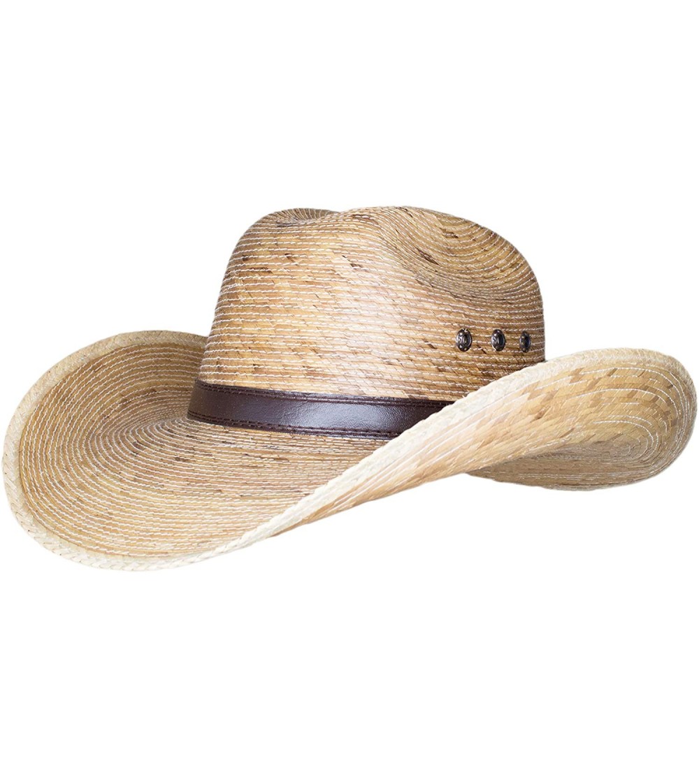 Cowboy Hats Large Mexican Palm Leaf Cowboy Hat Sombreros Vaqueros de Palma de Hombre- Flex Fit - Natural - CC18GRWNH45 $28.98