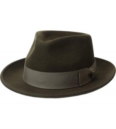 Fedoras Classico Men's Crushable Wool Felt Fedora - Olive - CP182X2SX6I $55.72