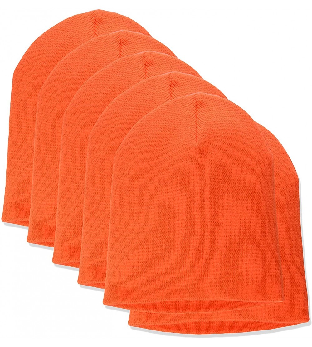 Skullies & Beanies Men's Clm-al-1500-knit Beanie (6 Pk) - Blaze Orange - CJ18GZDQTII $18.14