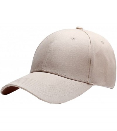 Baseball Caps Unisex Adjustable Plain Cap/Sun Hat/Trucker Dad Hats- Low Profile Cotton Cap - Khaki - CZ18CRA6MN5 $9.07