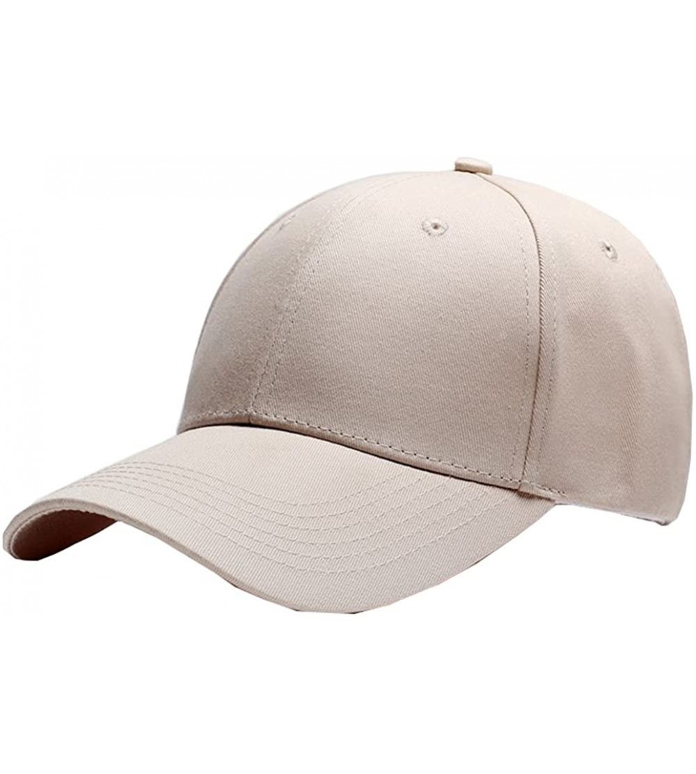 Baseball Caps Unisex Adjustable Plain Cap/Sun Hat/Trucker Dad Hats- Low Profile Cotton Cap - Khaki - CZ18CRA6MN5 $9.07