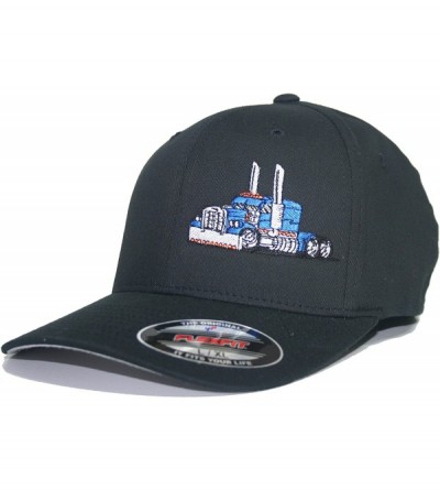 Baseball Caps Trucker Truck Hat Big Rig Cap Flexfit - Blue - CF185O52ALL $45.83