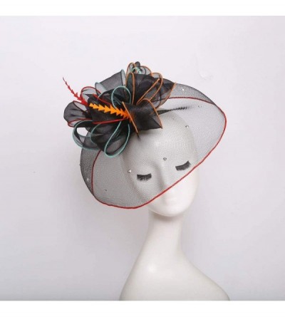 Sun Hats Women's Organza Kentucky Derby Tea Party Hat - Design 6 - Black - CZ193SUEKQI $12.62