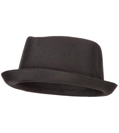 Fedoras Pork Pie Polyester Fedora Hat with Band - Black - CV18QW4GWZ6 $22.08