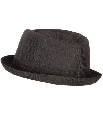 Fedoras Pork Pie Polyester Fedora Hat with Band - Black - CV18QW4GWZ6 $22.08