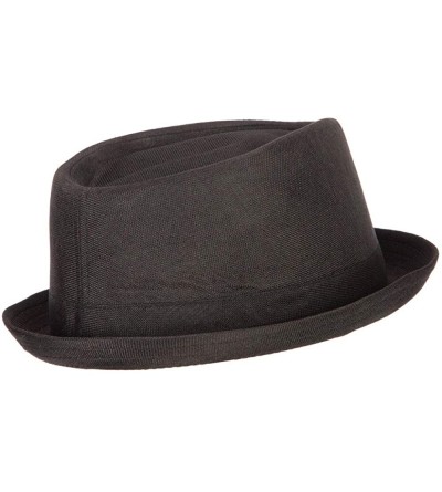 Fedoras Pork Pie Polyester Fedora Hat with Band - Black - CV18QW4GWZ6 $22.08