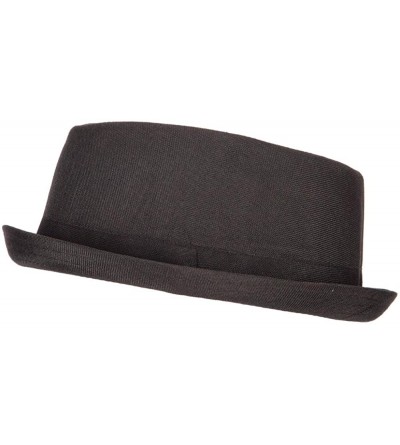 Fedoras Pork Pie Polyester Fedora Hat with Band - Black - CV18QW4GWZ6 $22.08