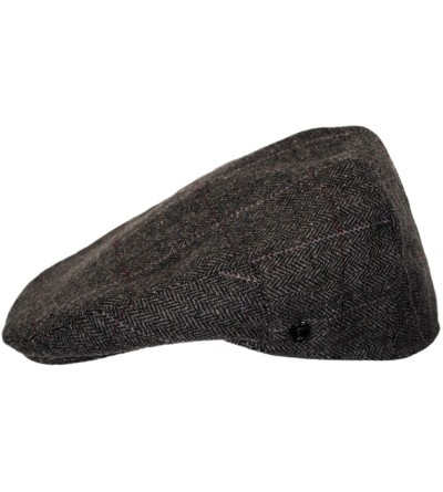 Newsboy Caps Euston Herringbone Plaid Wool Blend Ivy Cap - C318GRW98QL $21.03