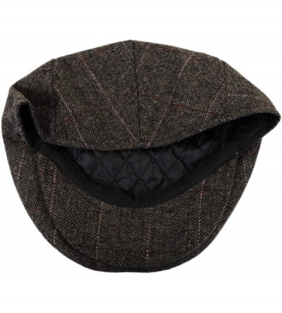 Newsboy Caps Euston Herringbone Plaid Wool Blend Ivy Cap - C318GRW98QL $21.03