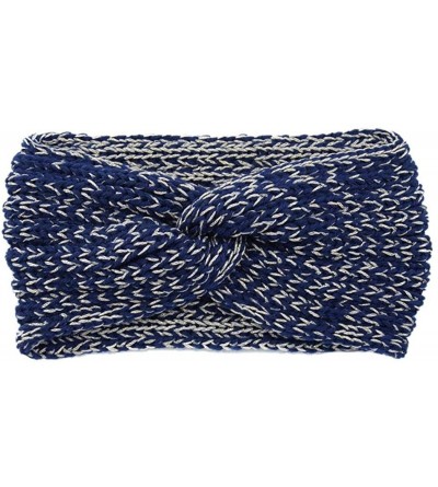 Headbands Women Twist Crochet Knitted Hair Band Headband Headwrap Headwear - Navy Blue - CB1928H0I6K $8.89