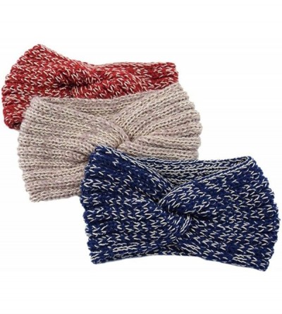 Headbands Women Twist Crochet Knitted Hair Band Headband Headwrap Headwear - Navy Blue - CB1928H0I6K $8.89