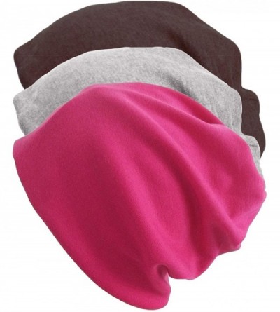 Skullies & Beanies Men's Women's Soft Slouchy Beanie Cap Pack of 3 - Pack D - C612NESHHOG $11.70