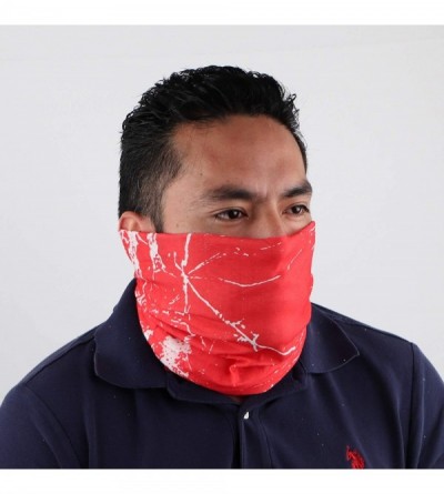 Balaclavas Seamless Face Mask Bandanas for Dust- Outdoors- Festivals- Sports - Splatter Red - CD198D8U3LM $14.27