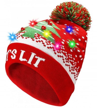 Skullies & Beanies LED Light Up Beanie Hat Christmas Cap for Women Children- Party- Bar - Multicolor-027 - CS18WKI5MWS $15.73