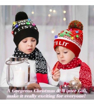 Skullies & Beanies LED Light Up Beanie Hat Christmas Cap for Women Children- Party- Bar - Multicolor-027 - CS18WKI5MWS $15.73