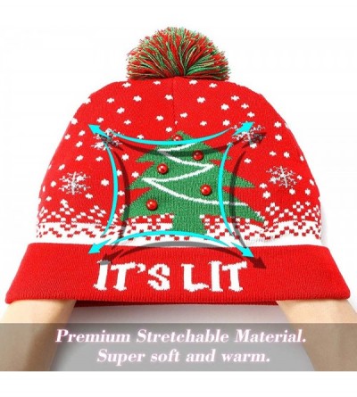 Skullies & Beanies LED Light Up Beanie Hat Christmas Cap for Women Children- Party- Bar - Multicolor-027 - CS18WKI5MWS $15.73