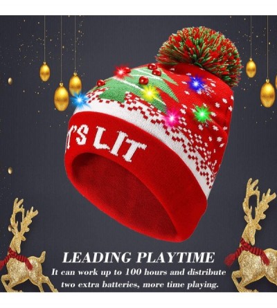 Skullies & Beanies LED Light Up Beanie Hat Christmas Cap for Women Children- Party- Bar - Multicolor-027 - CS18WKI5MWS $15.73