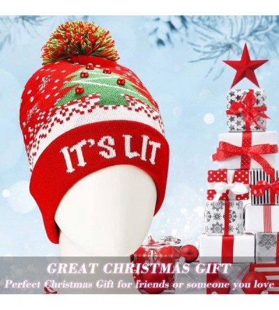 Skullies & Beanies LED Light Up Beanie Hat Christmas Cap for Women Children- Party- Bar - Multicolor-027 - CS18WKI5MWS $15.73