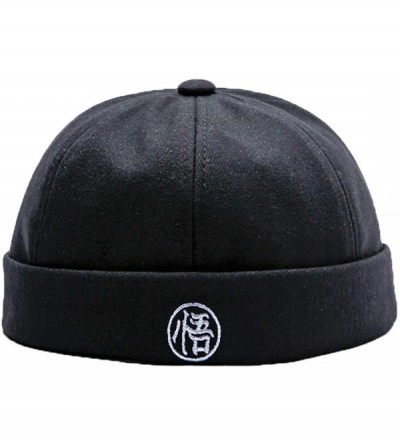 Skullies & Beanies Retro Rolled Cuff Skull Caps Brimless Beanie Hats for Men/Women - D-black - CS12L0YA1CH $23.13