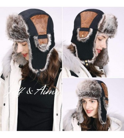 Bomber Hats Unisex Winter Trapper Hat Faux Fur Windproof Ushanka Russian Hunting Hat Outdoor Ski with Ear Flap - CD18ASGUK5A ...