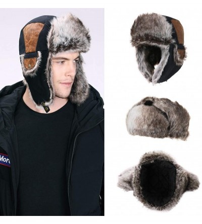 Bomber Hats Unisex Winter Trapper Hat Faux Fur Windproof Ushanka Russian Hunting Hat Outdoor Ski with Ear Flap - CD18ASGUK5A ...